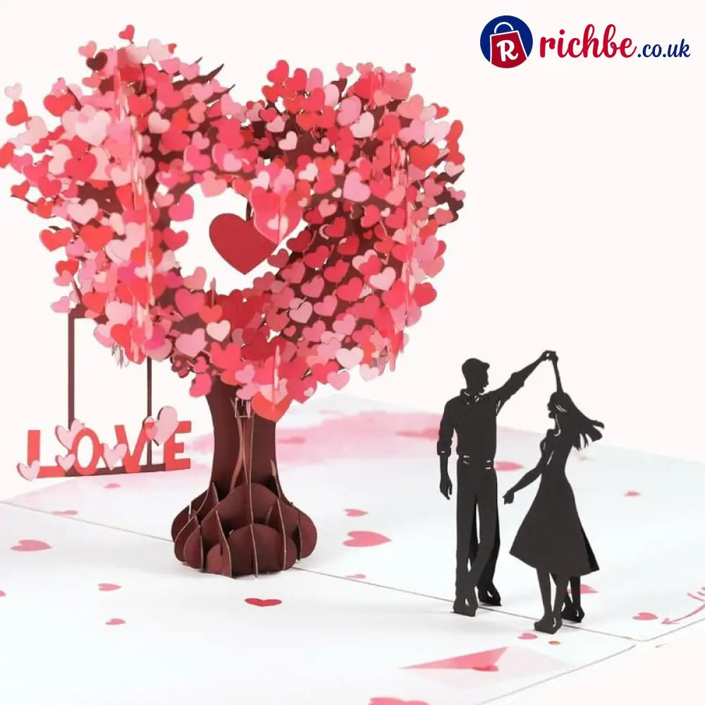 💕 Pop Up Anniversary Card 3D Valentine’s Day Anniversary Card with Love Tree & Hearts