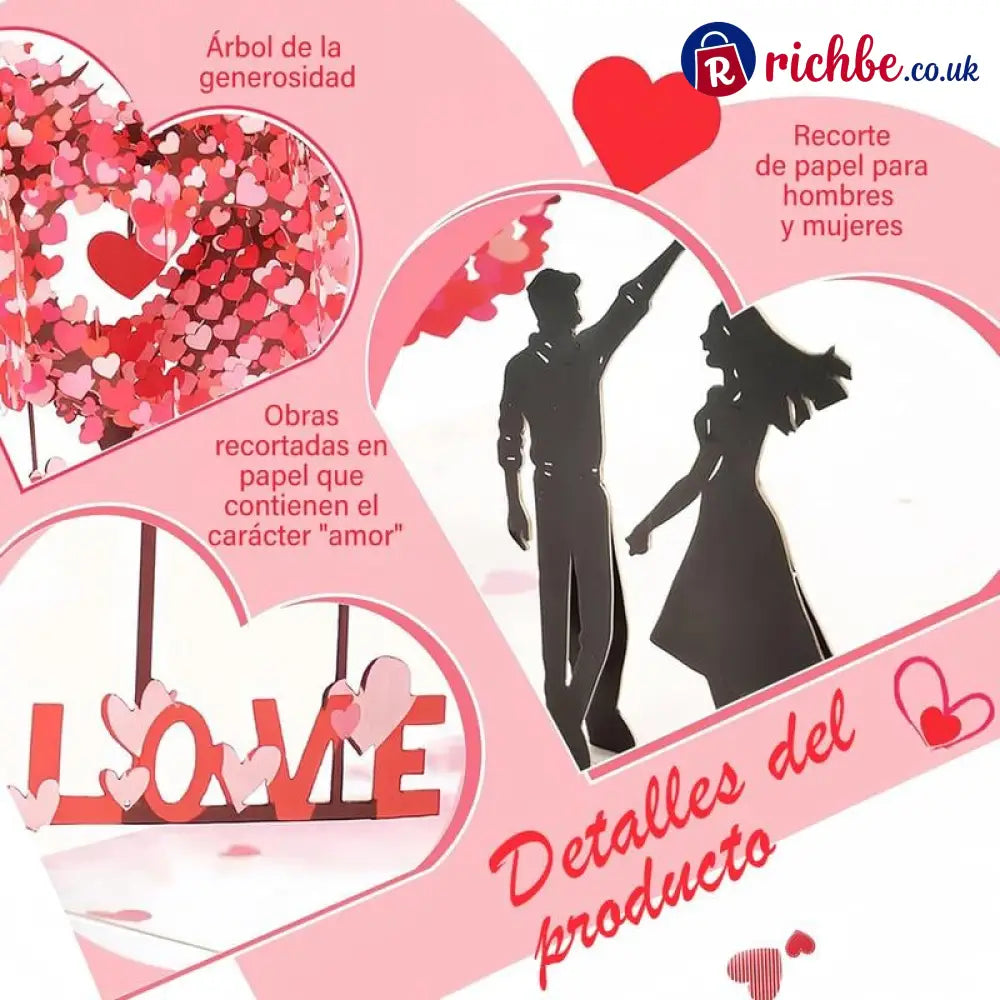 💕 Pop Up Anniversary Card 3D Valentine’s Day Anniversary Card with Love Tree & Hearts