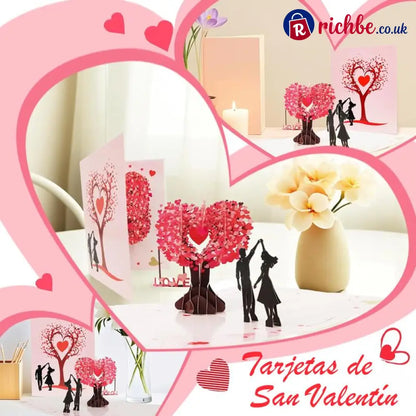 💕 Pop Up Anniversary Card 3D Valentine’s Day Anniversary Card with Love Tree & Hearts