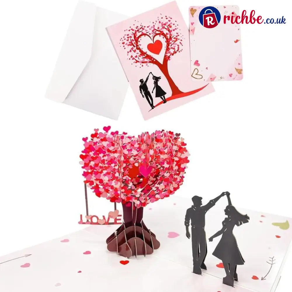 💕 Pop Up Anniversary Card 3D Valentine’s Day Anniversary Card with Love Tree & Hearts