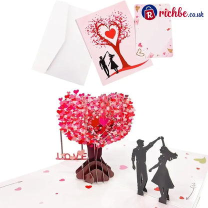 💕 Pop Up Anniversary Card 3D Valentine’s Day Anniversary Card with Love Tree & Hearts