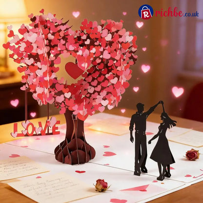 💕 Pop Up Anniversary Card 3D Valentine’s Day Anniversary Card with Love Tree & Hearts - ⚡Super Fast Delivery⚡ / Buy 1