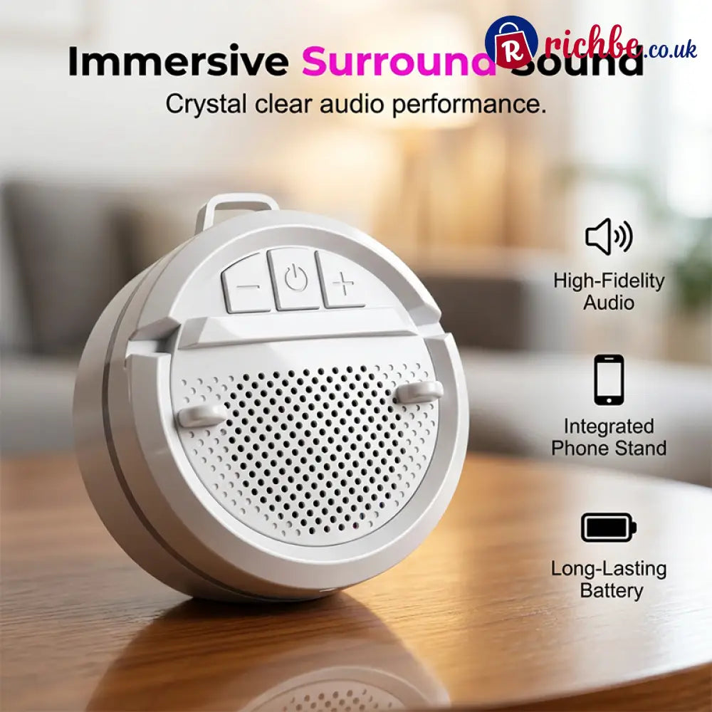 Portable Bluetooth Speaker with RGB Lights & Phone Stand - Electronics & Accessories