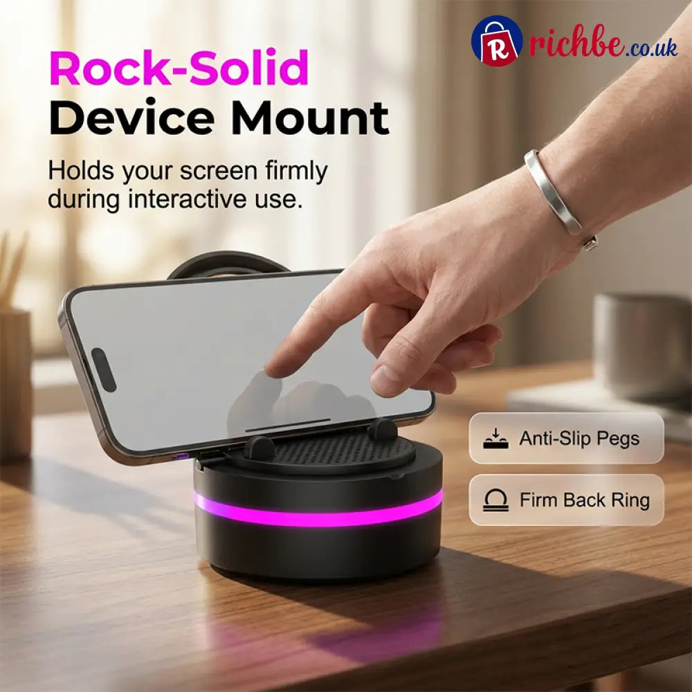 Portable Bluetooth Speaker with RGB Lights & Phone Stand - Electronics & Accessories