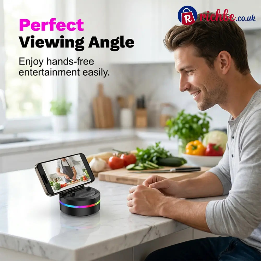 Portable Bluetooth Speaker with RGB Lights & Phone Stand - Electronics & Accessories