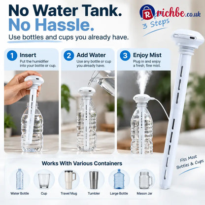 💧 Portable Bottle Humidifier | Turn Any Bottle Into A Personal Mist Maker