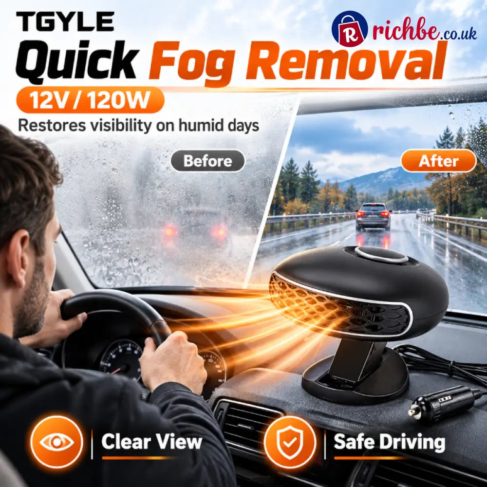 Portable Car Heater Defroster with 360-Degree Rotating Base - Hot Sale