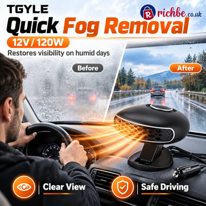 Portable Car Heater Defroster with 360-Degree Rotating Base - Hot Sale