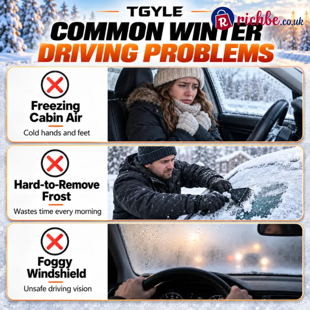 Portable Car Heater Defroster with 360-Degree Rotating Base - Hot Sale