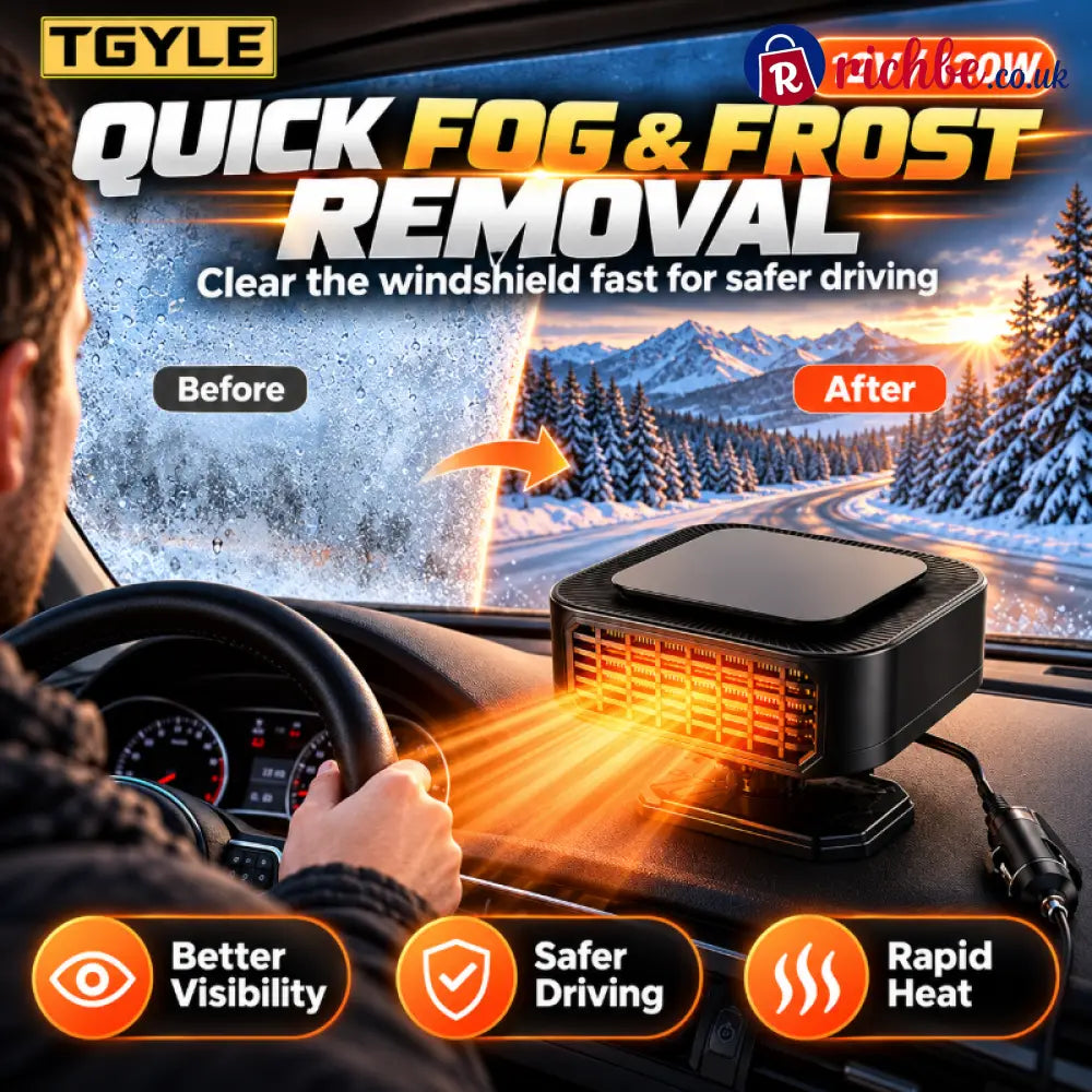 Portable Car Heater Defroster with 360-Degree Rotating Base - Hot Sale