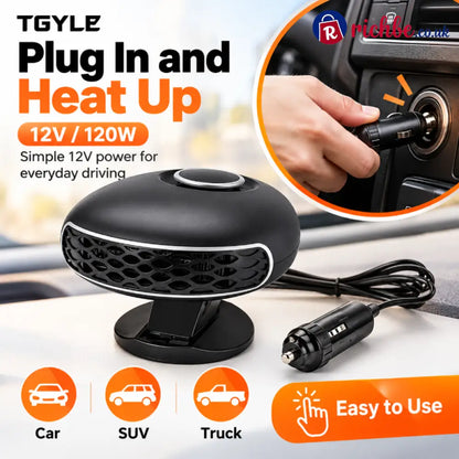 Portable Car Heater Defroster with 360-Degree Rotating Base - Hot Sale