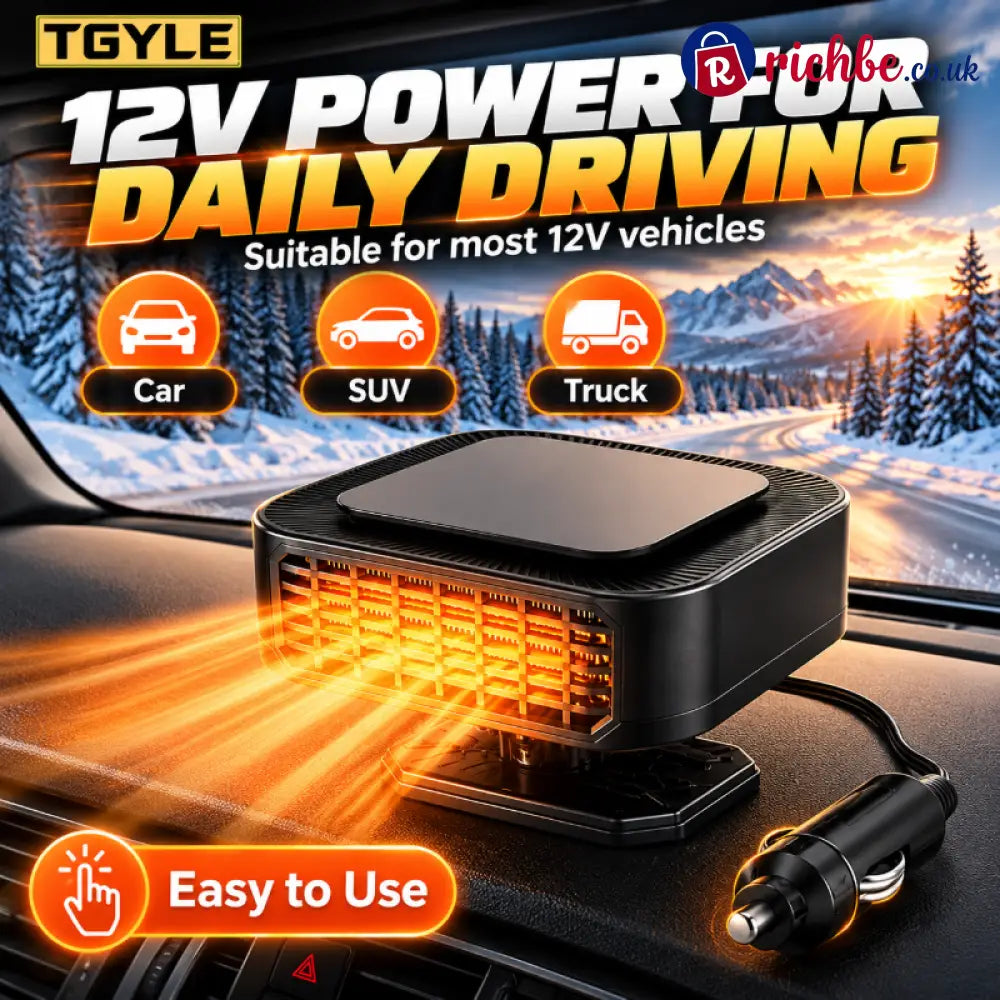 Portable Car Heater Defroster with 360-Degree Rotating Base - Hot Sale