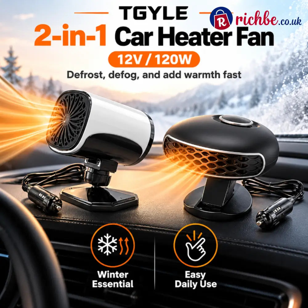 Portable Car Heater Defroster with 360-Degree Rotating Base - Hot Sale