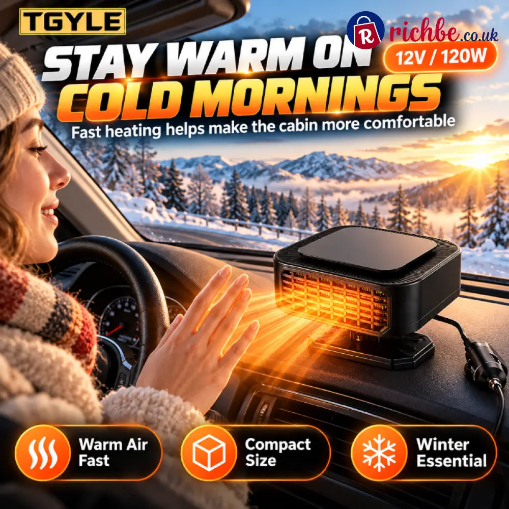 Portable Car Heater Defroster with 360-Degree Rotating Base - Hot Sale