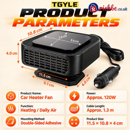 Portable Car Heater Defroster with 360-Degree Rotating Base - Hot Sale