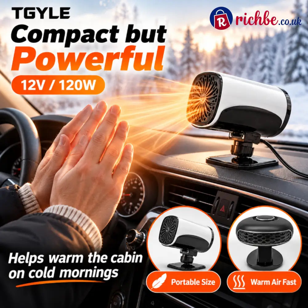 Portable Car Heater Defroster with 360-Degree Rotating Base - Hot Sale
