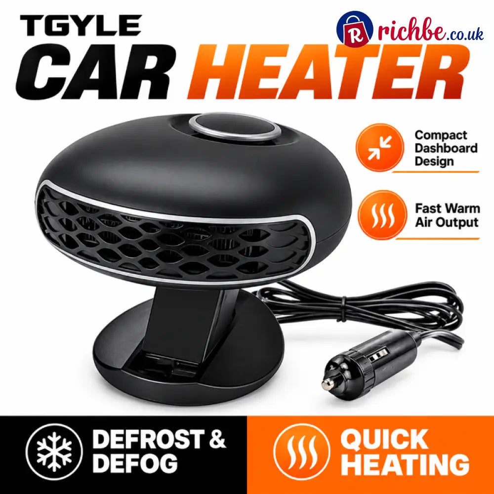 Portable Car Heater Defroster with 360-Degree Rotating Base - Hot Sale