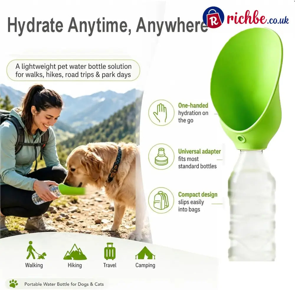 Portable Dog Water Bottle Adapter Leak-Proof Pet Water Drinking Spout
