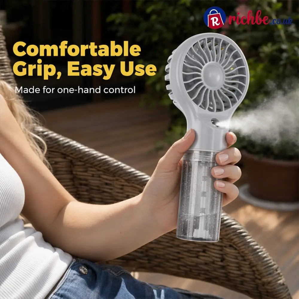 🧊Portable Handheld Mist Cooling Fan ❄️ - purple & grey & apricot / Normal - Houseware & Kitchen