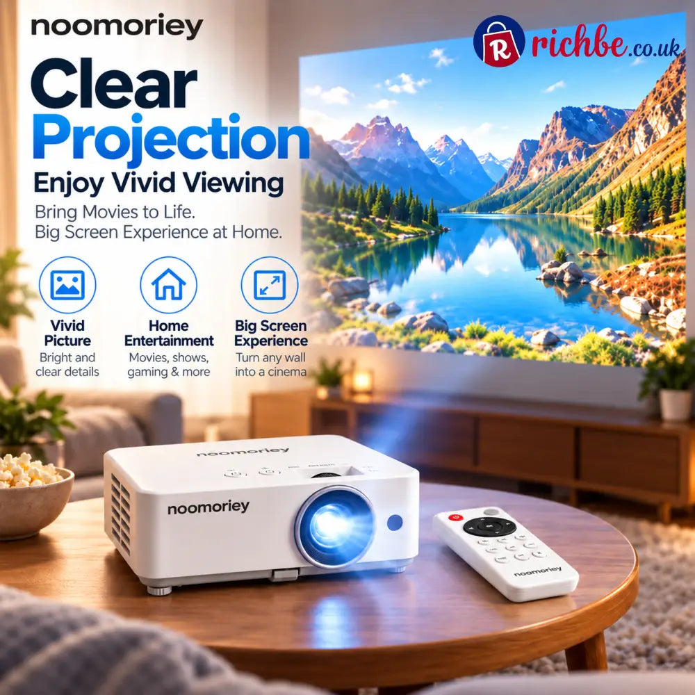 🎬 Portable Mini Projector 📽️ – 100’ Big Screen HDMI & USB Remote Control Included