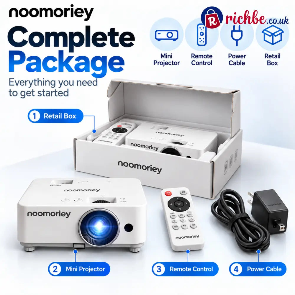 🎬 Portable Mini Projector 📽️ – 100’ Big Screen HDMI & USB Remote Control Included