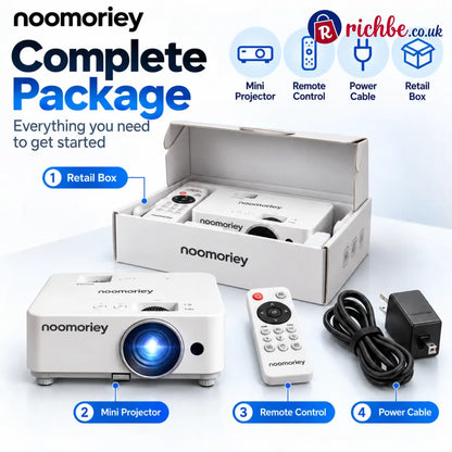 🎬 Portable Mini Projector 📽️ – 100’ Big Screen HDMI & USB Remote Control Included