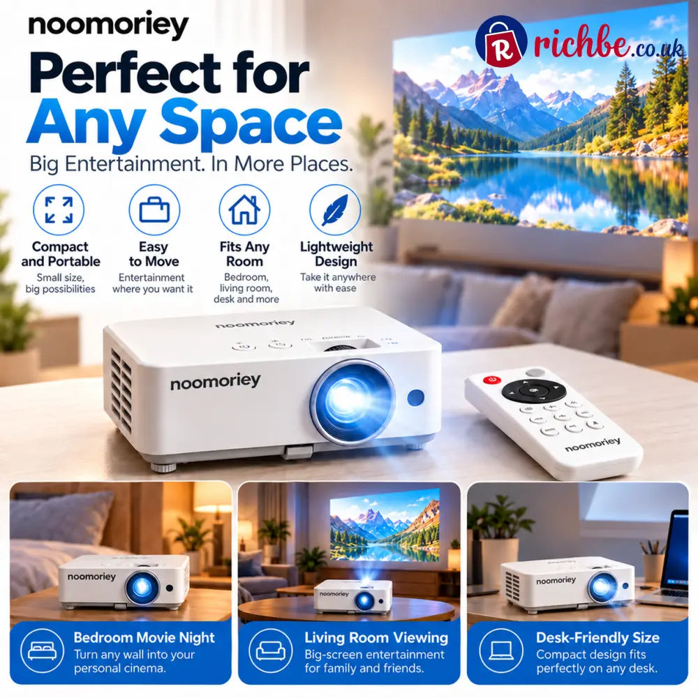 🎬 Portable Mini Projector 📽️ – 100’ Big Screen HDMI & USB Remote Control Included