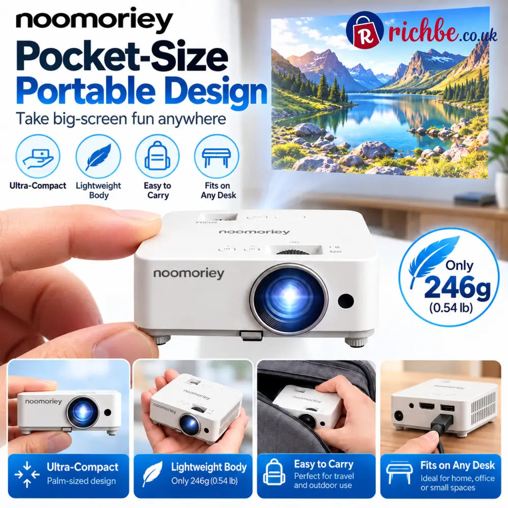 🎬 Portable Mini Projector 📽️ – 100’ Big Screen HDMI & USB Remote Control Included