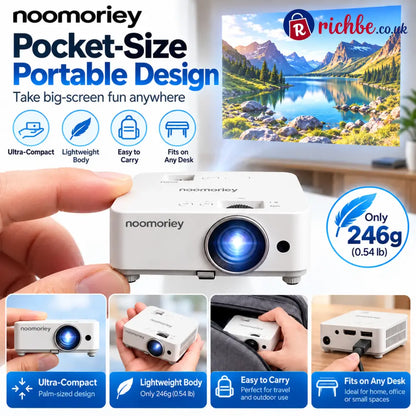 🎬 Portable Mini Projector 📽️ – 100’ Big Screen HDMI & USB Remote Control Included