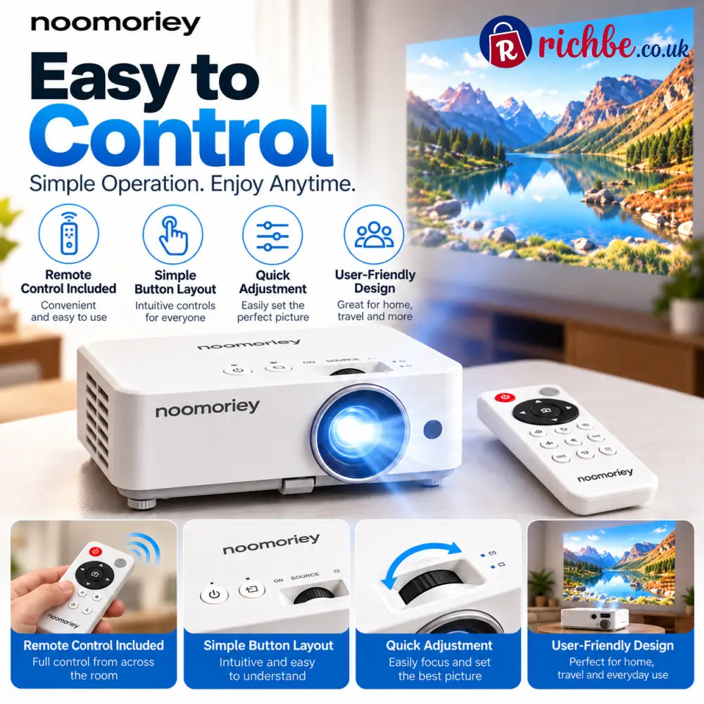 🎬 Portable Mini Projector 📽️ – 100’ Big Screen HDMI & USB Remote Control Included