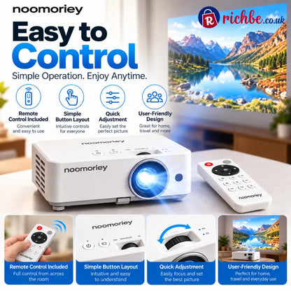 🎬 Portable Mini Projector 📽️ – 100’ Big Screen HDMI & USB Remote Control Included