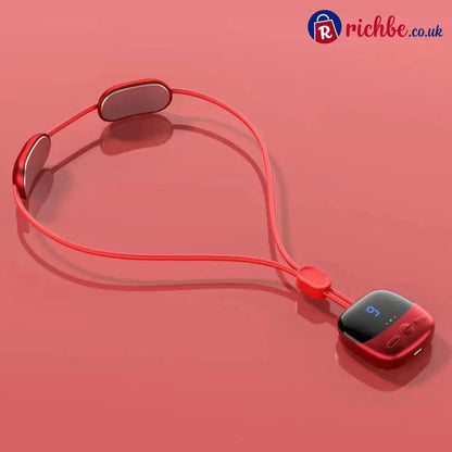 Portable Neck Massager with Adjustable Heat - Red - Health & Beauty