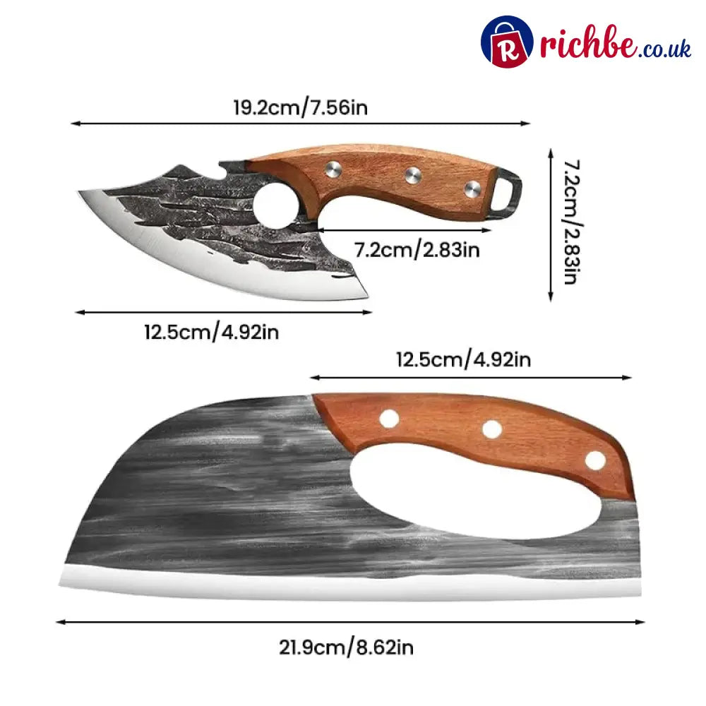 Premium Hand-Forged Chef’s Knife & Cleaver Set - 🔥Style A + Style B