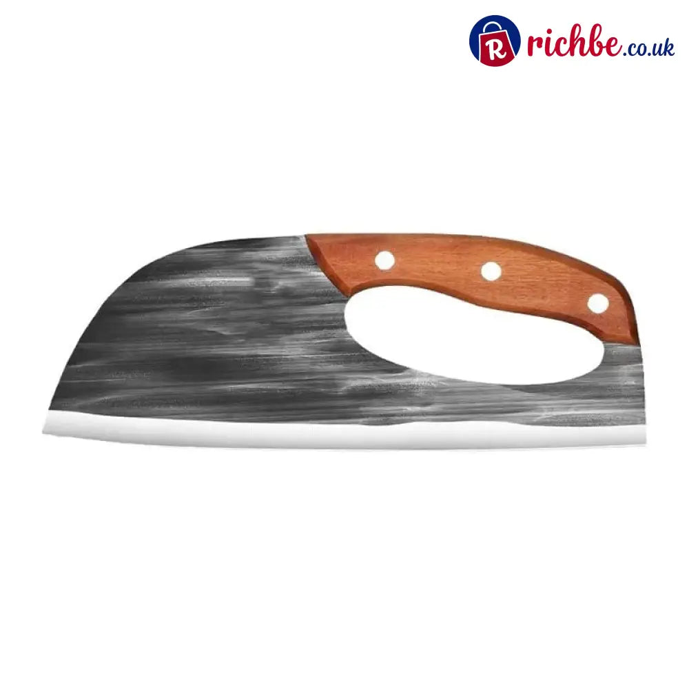 Premium Hand-Forged Chef’s Knife & Cleaver Set - Style B - Curved Blade with Finger Hole