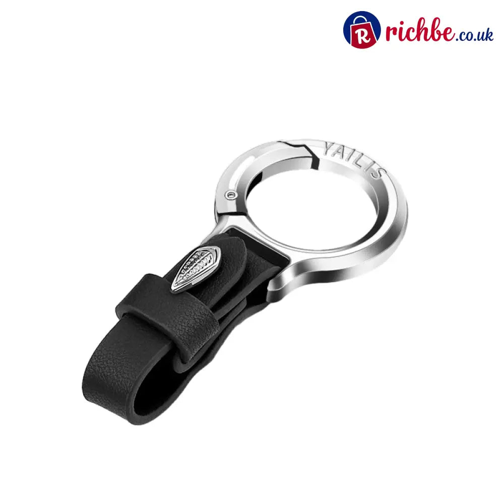 Premium Metal Quick-Release Keychain(2 pcs) - Black（2 pcs) / Silver