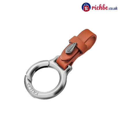 Premium Metal Quick-Release Keychain(2 pcs) - Brown（2 pcs) / Silver