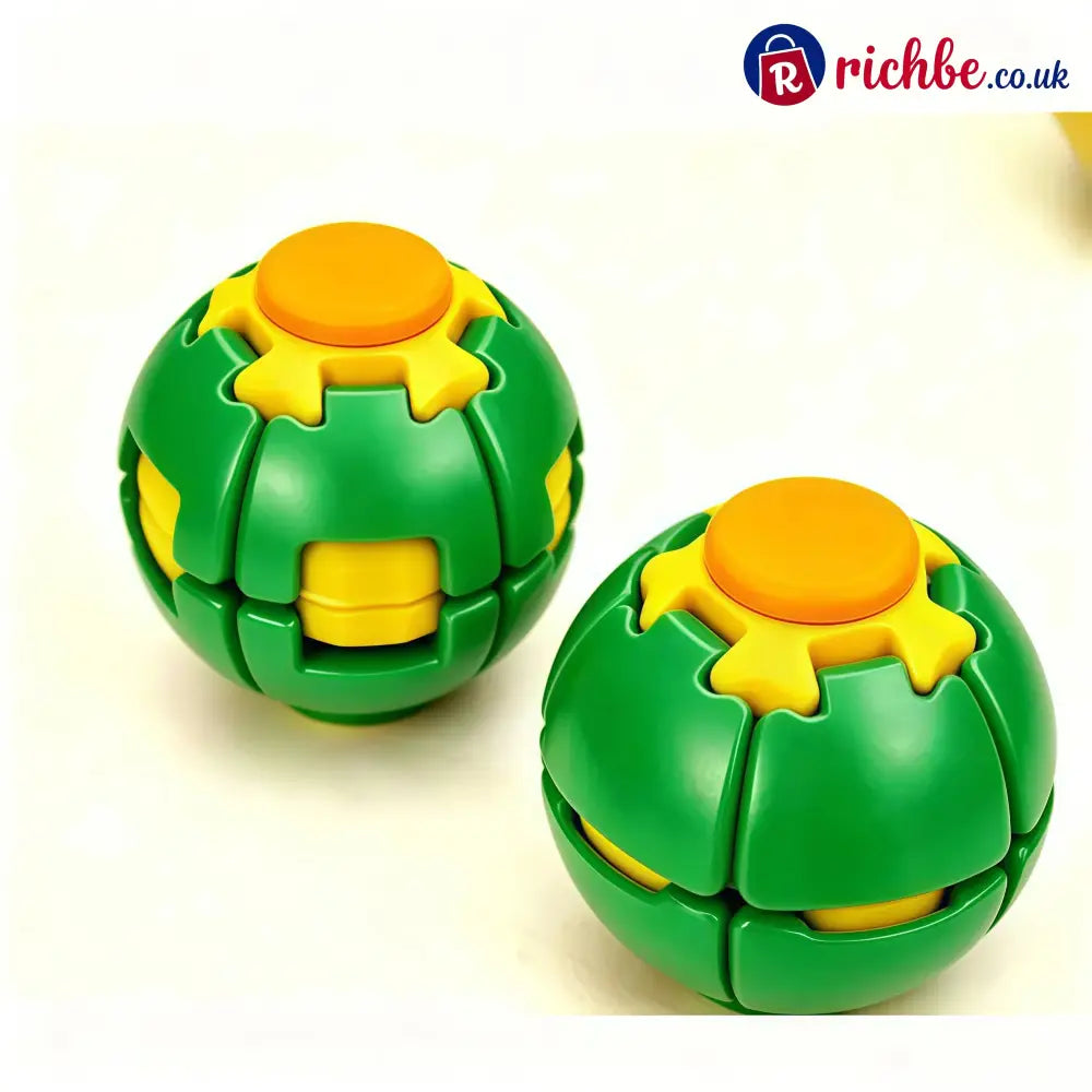 ⚽ Press-to-Spin Stress Relief Fidget Ball - Green