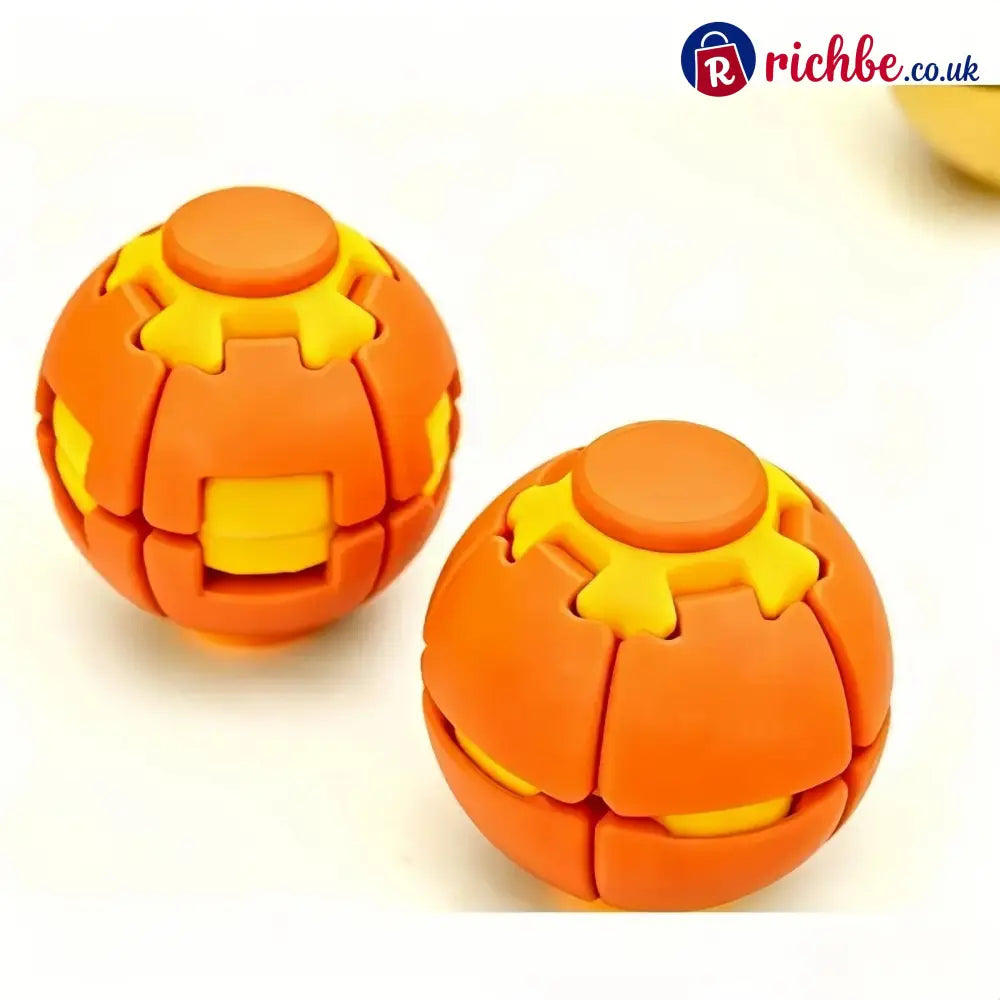 ⚽ Press-to-Spin Stress Relief Fidget Ball - Orange