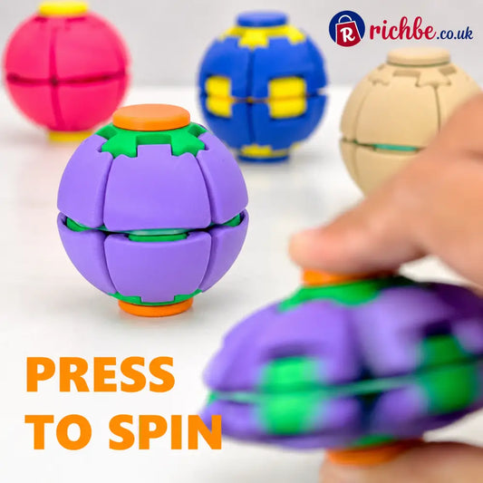⚽ Press-to-Spin Stress Relief Fidget Ball - Purple