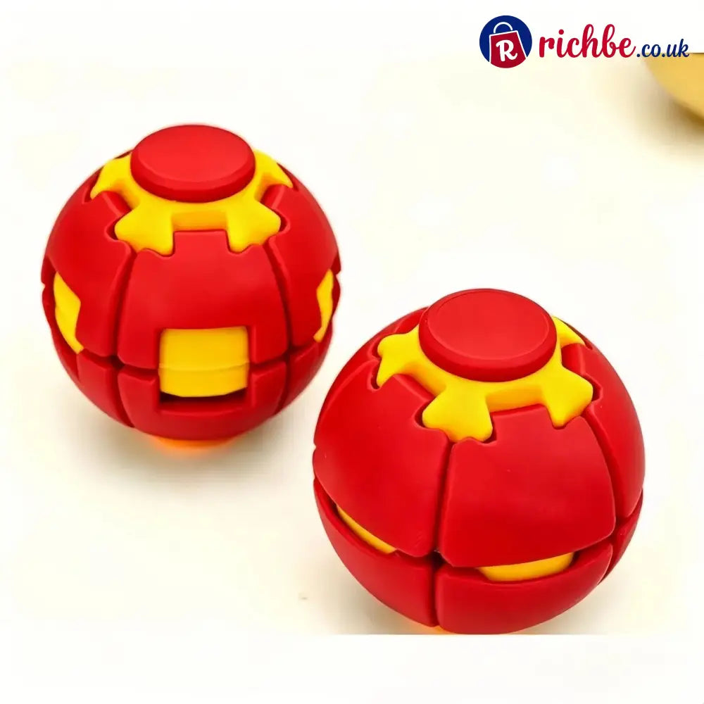 ⚽ Press-to-Spin Stress Relief Fidget Ball - Red
