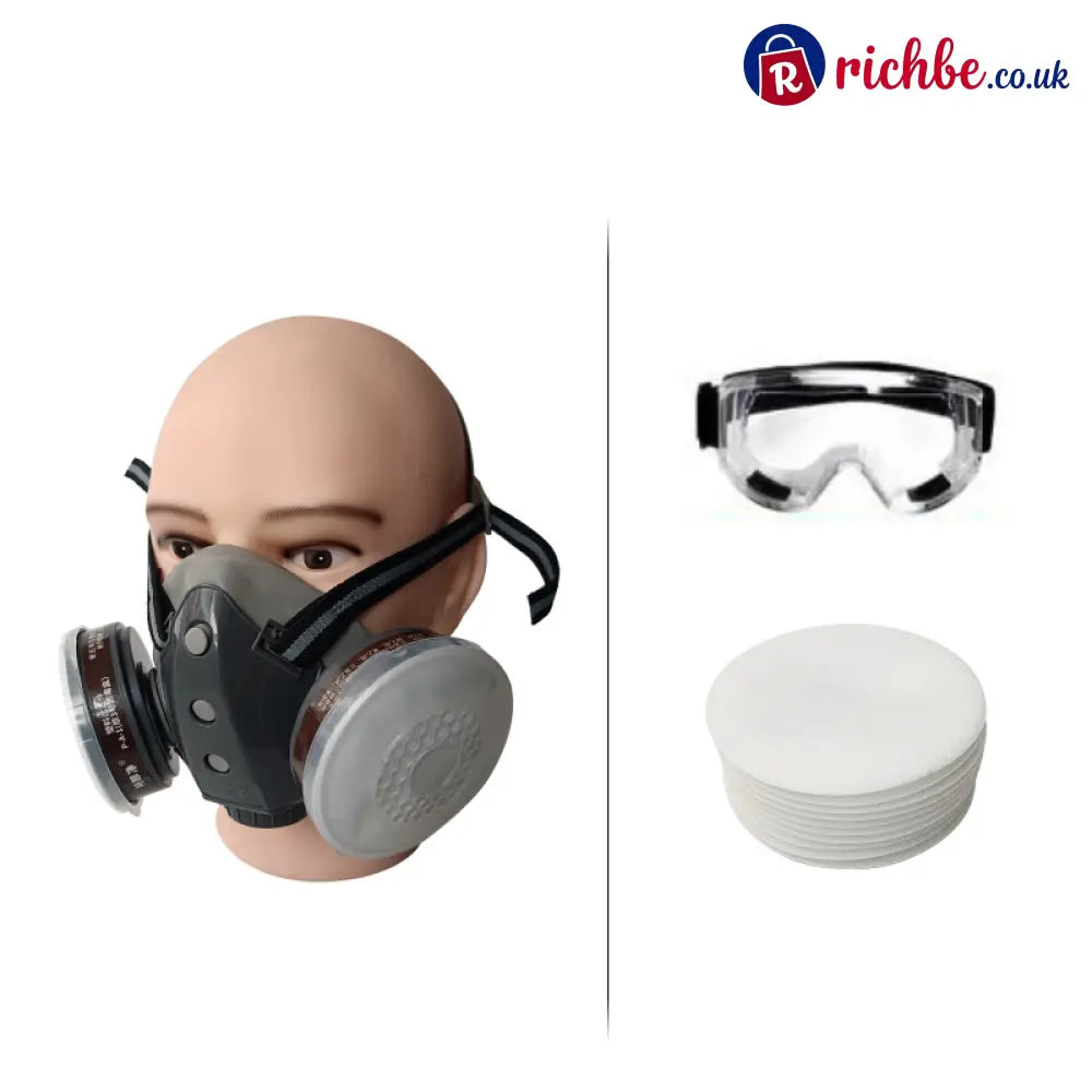 Professional Paint Spraying Respirator Mask - Respirator Mask + Goggles + Filter Cotton - Tools & Gadgets