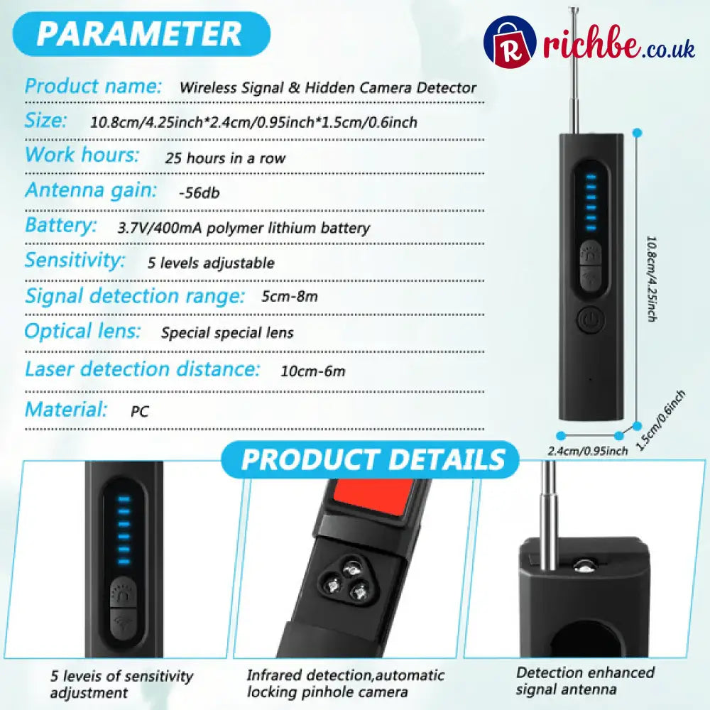 [Protecting your privacy] Hidden Camera Detectors GPS Tracker Detector and RF Signal Scanner Find Out Hidden GPS