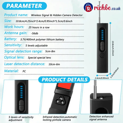 [Protecting your privacy] Hidden Camera Detectors GPS Tracker Detector and RF Signal Scanner Find Out Hidden GPS