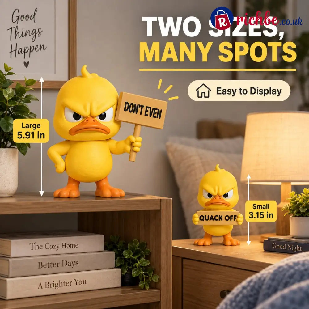 Quacko Angry Duck Collection – Sarcastic Desk Figurines Funny Decor for Office Workspace & Home Shelves