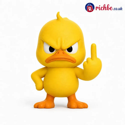 Quacko Angry Duck Collection – Sarcastic Desk Figurines Funny Decor for Office Workspace & Home Shelves - Middle Finger