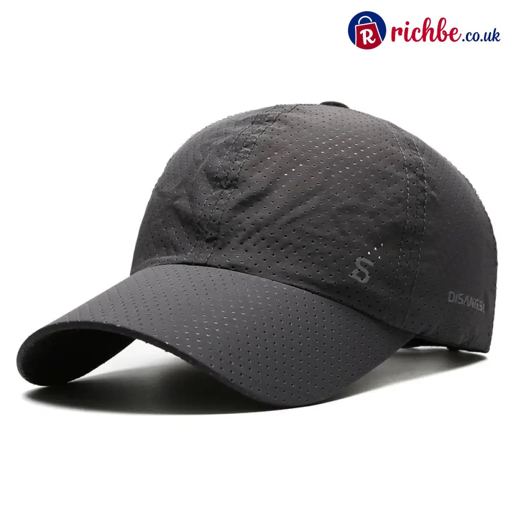 Quick-Dry UV Protection Baseball Cap – Breathable Adjustable Unisex Hat - Dark Gray