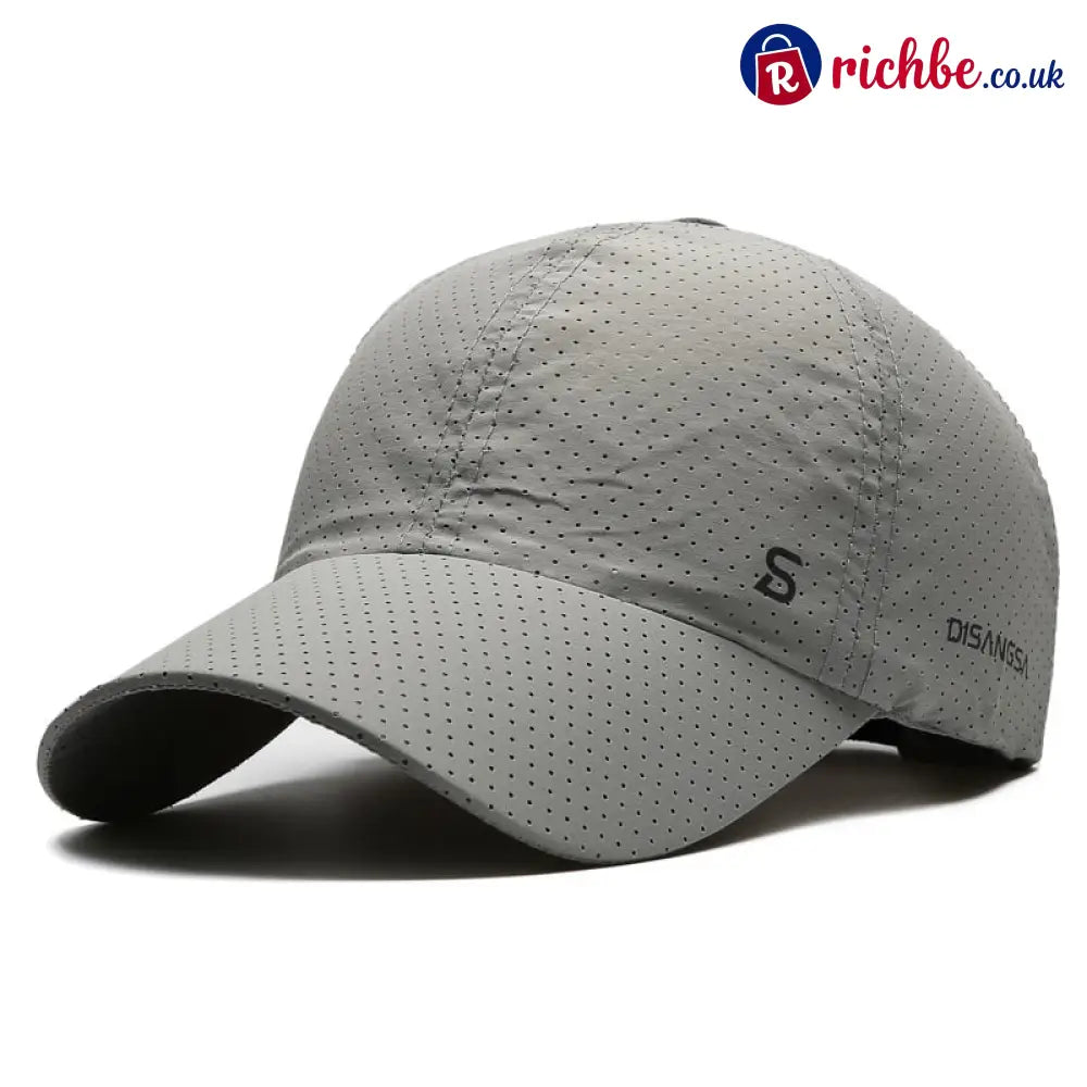 Quick-Dry UV Protection Baseball Cap – Breathable Adjustable Unisex Hat - Light Gray