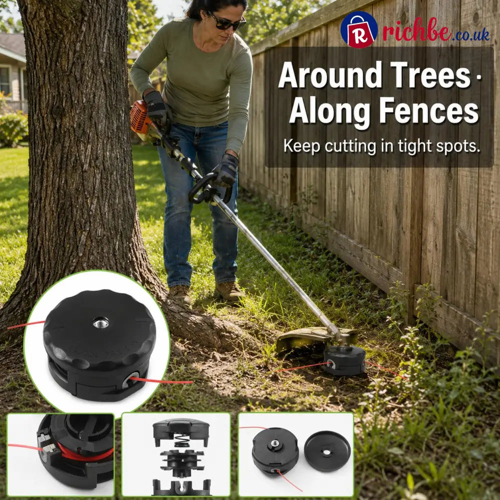 🌿 Quick-Load Trimmer Head – M10 × 1.25 No-Disassembly String Trimmer Replacement Head - Hot Sale