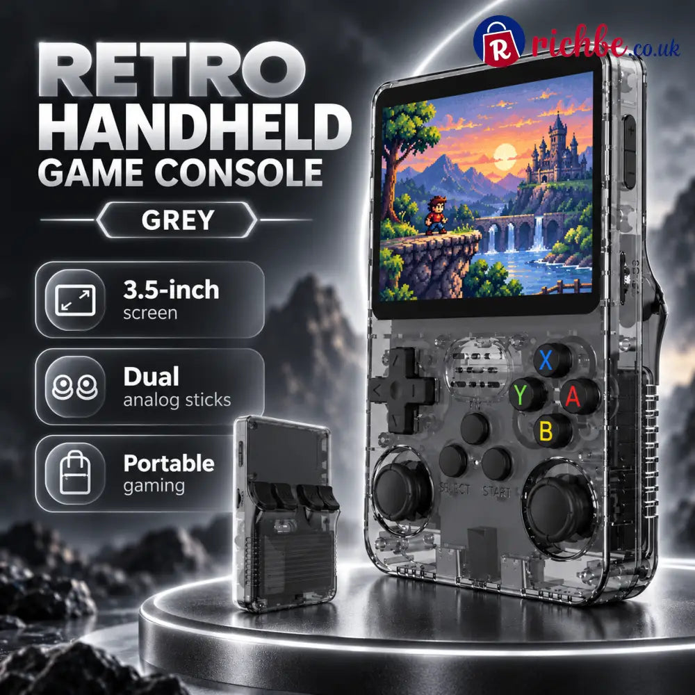 🎮 R36S Retro Handheld Game Console – 3.5″ Screen & Dual Analog Sticks - Black - Handheld Game Consoles