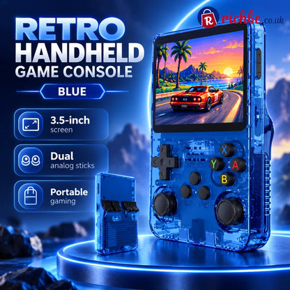🎮 R36S Retro Handheld Game Console – 3.5″ Screen & Dual Analog Sticks - Blue - Handheld Game Consoles